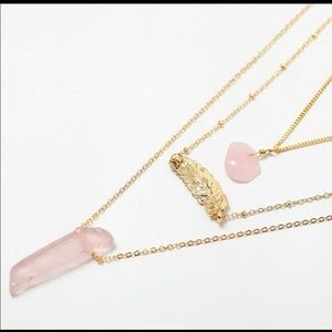 💠Beautiful 3 piece Set/Layer Pink Natural Stone